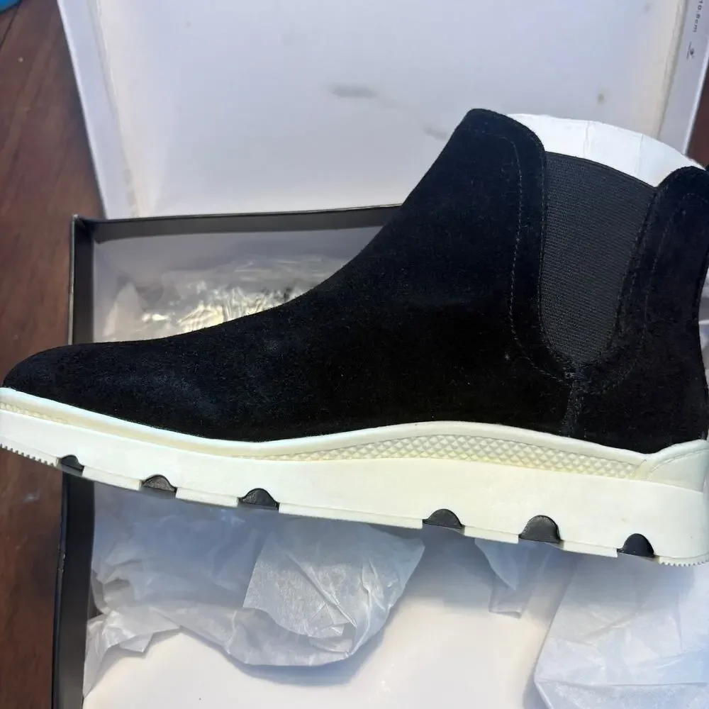 Nine West CALA Suede Slip on Sneaker Boots 6.5 Black NWT Suede Ankle Booties